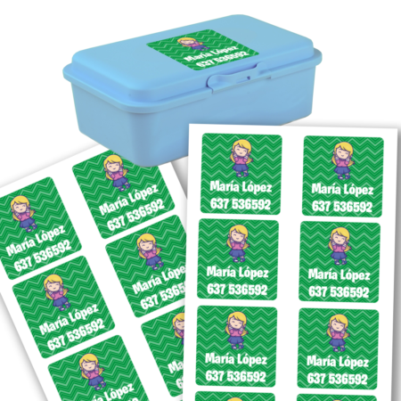 30 Etiquetas Adhesivas Personalizadas con Iconos - 5cm x 5cm, Resistentes al Agua