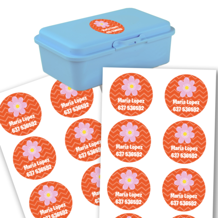 30 Etiquetas Adhesivas Personalizadas con Iconos - 5cm x 5cm, Resistentes al Agua y rayones